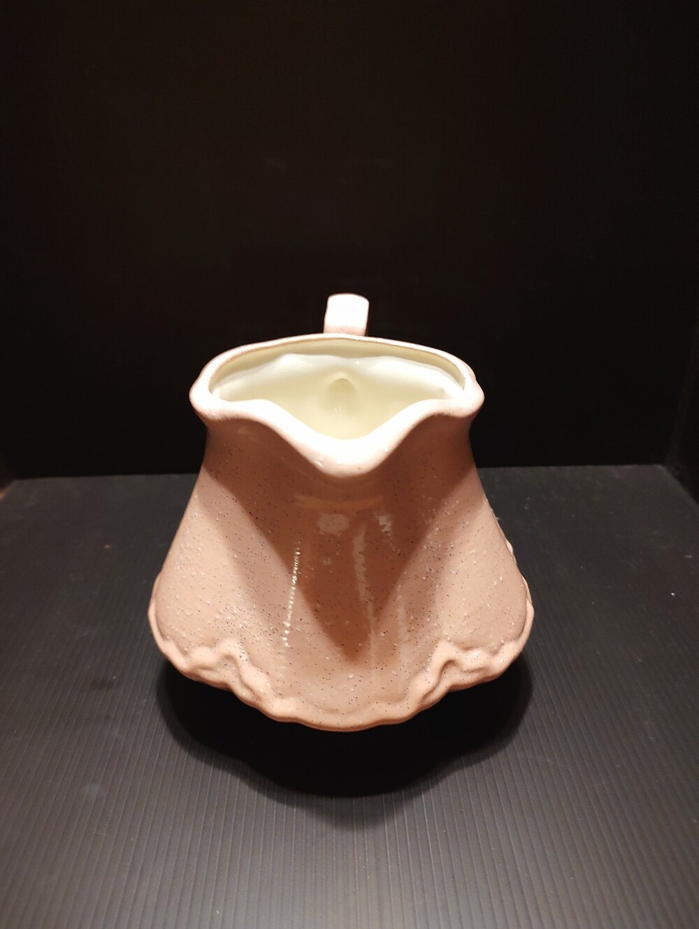 🌷🩷🌷Lovely Vtg 80's Hand Crafted Victorian Inspired Rose Pink Speckled Pottery - Picture 6 of 16